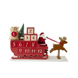 Calendario Avvento - Babbo Natale Su Slitta Con Renne, , large