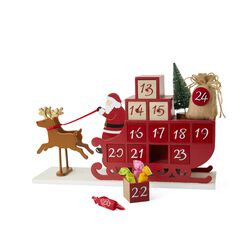 Calendario Avvento - Babbo Natale Su Slitta Con Renne, , large