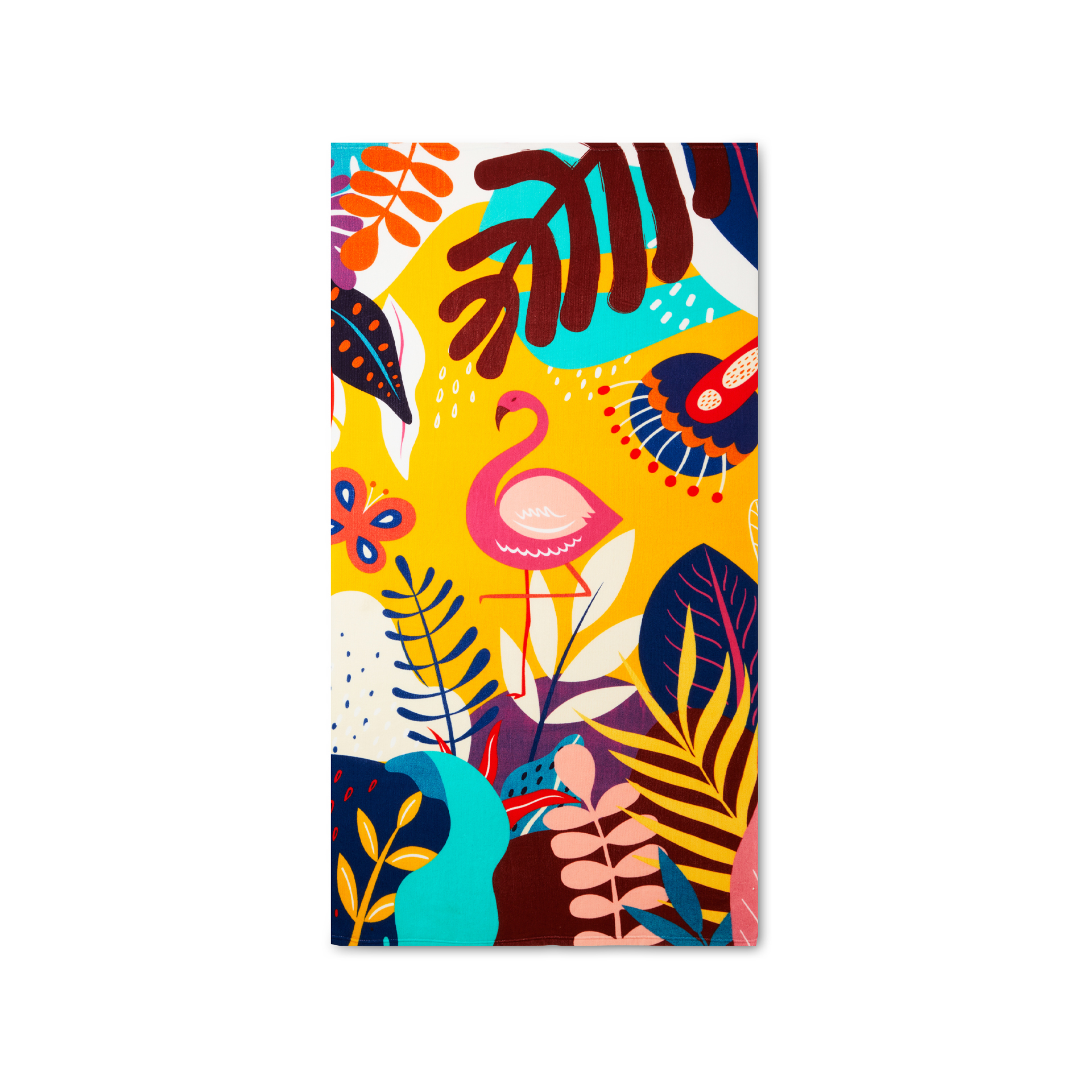 Telo Mare In Microfibra 90 X 170 Cm - Jungle Flamingo, , large