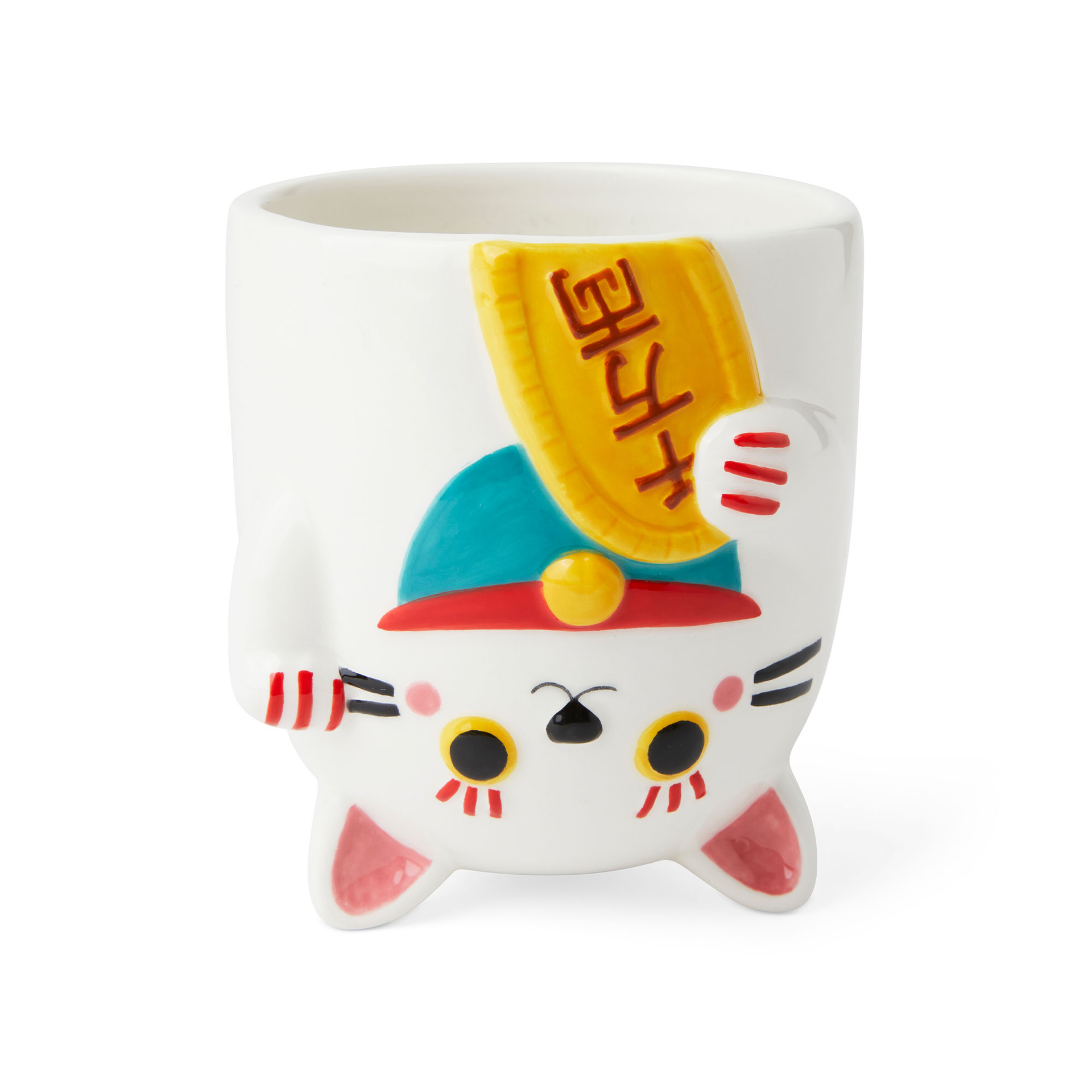 Tazza Sottosopra In Ceramica Gatto Maneki Neko, , large