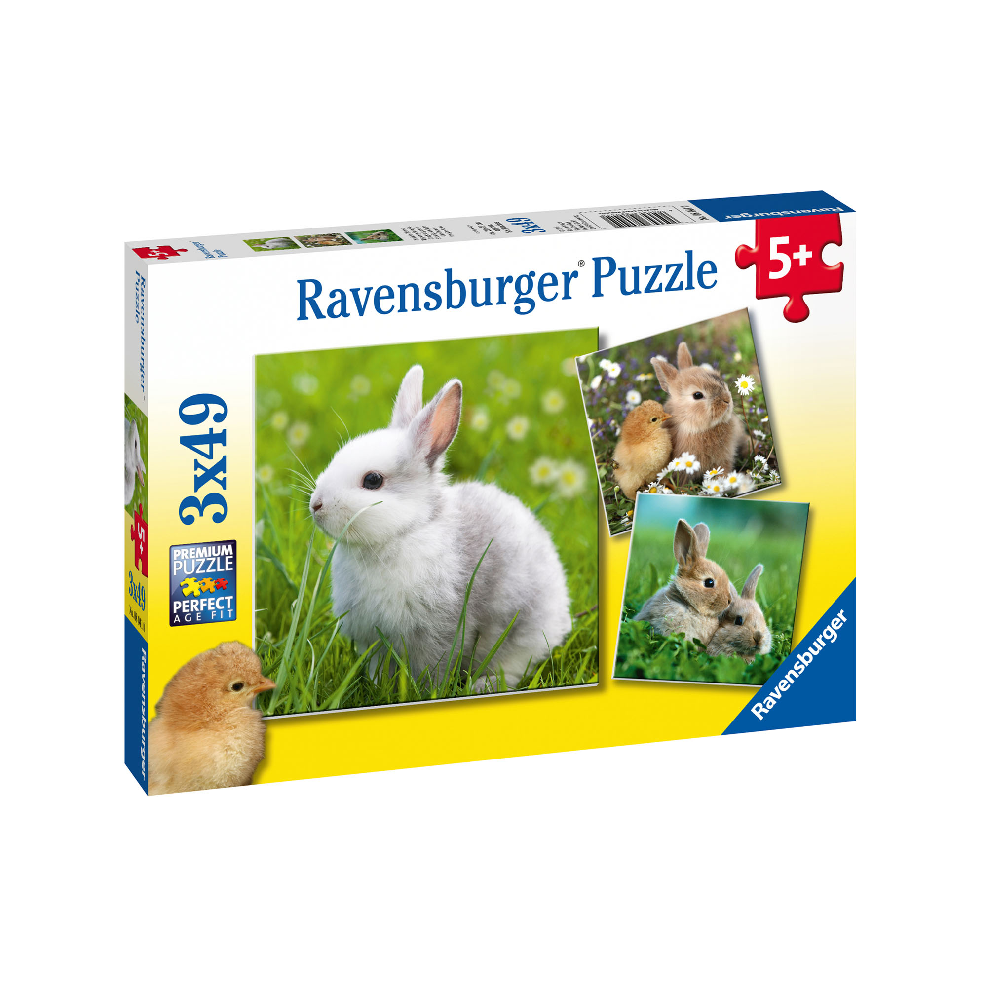 Ravensburger Puzzle 3x49 pezzi 08041 - Teneri Coniglietti